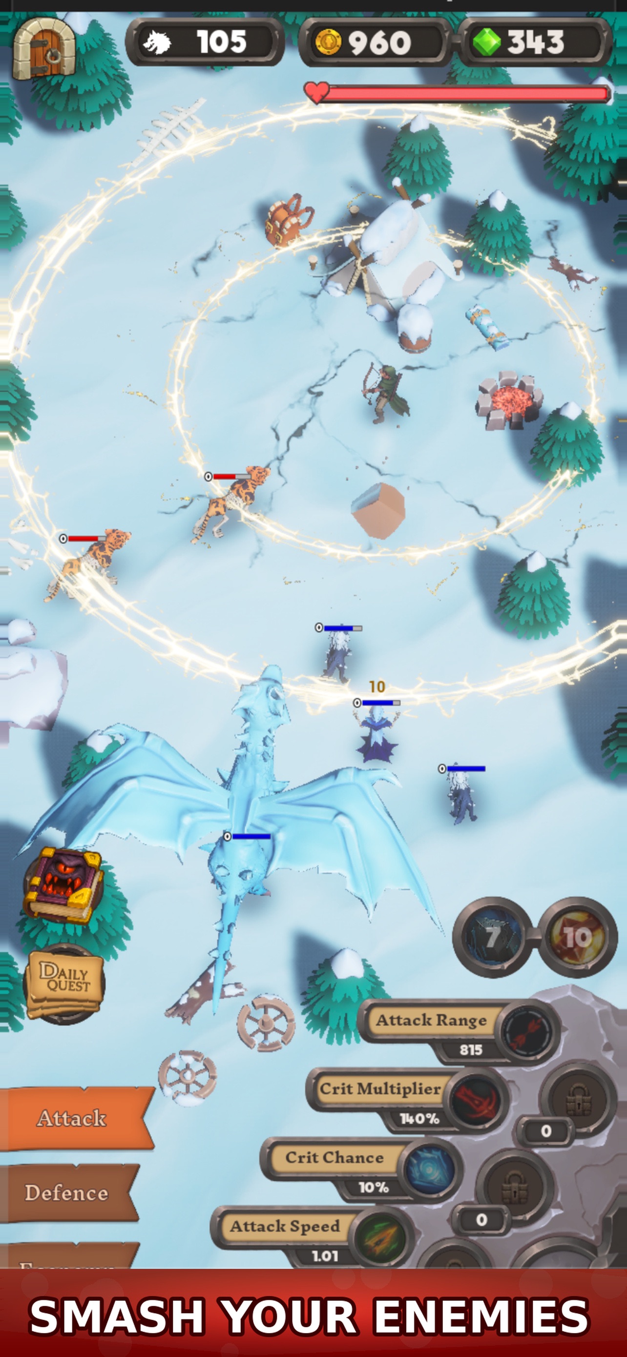 Snow-biome combat / Elemental Rumble