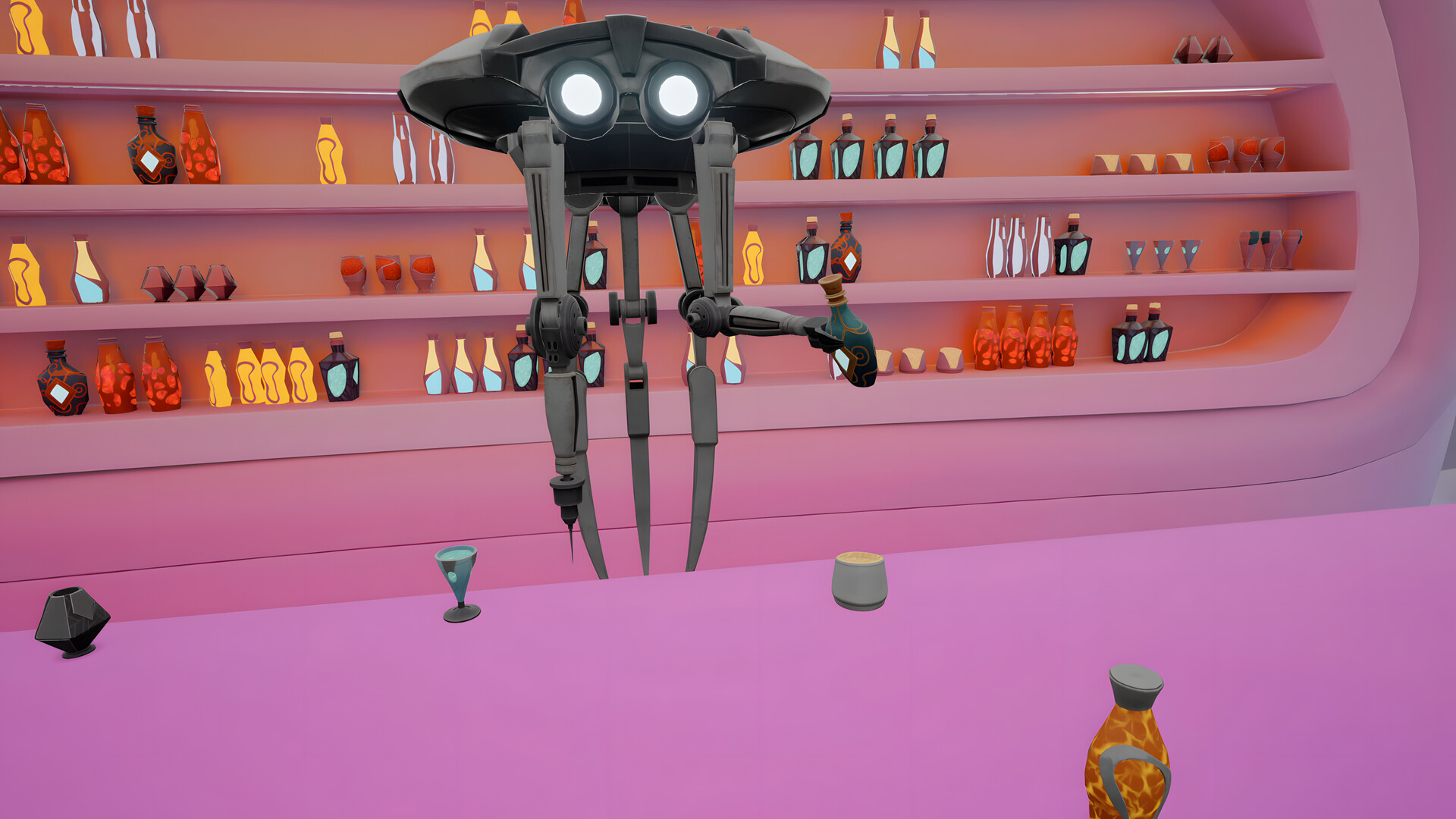 Whispers of the Void: character and environment artwork in game