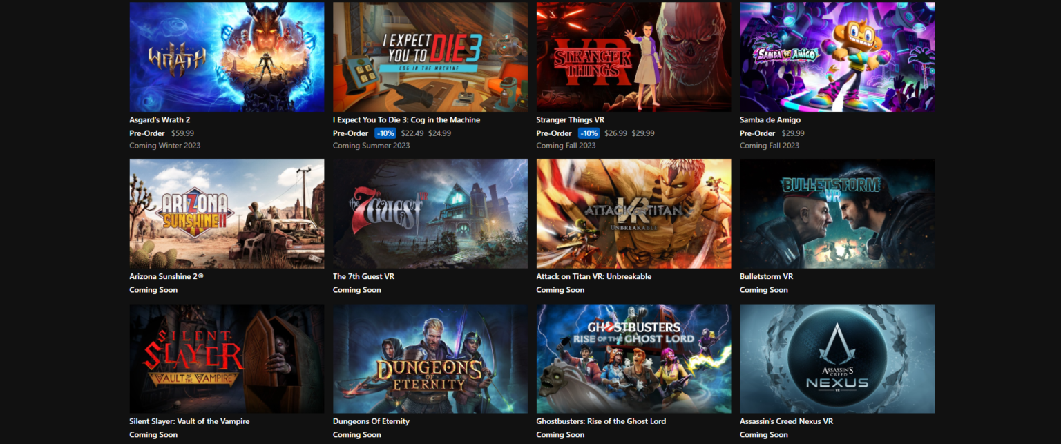 Meta Reveals a Lineup of 15+ New Games for Quest Headsets