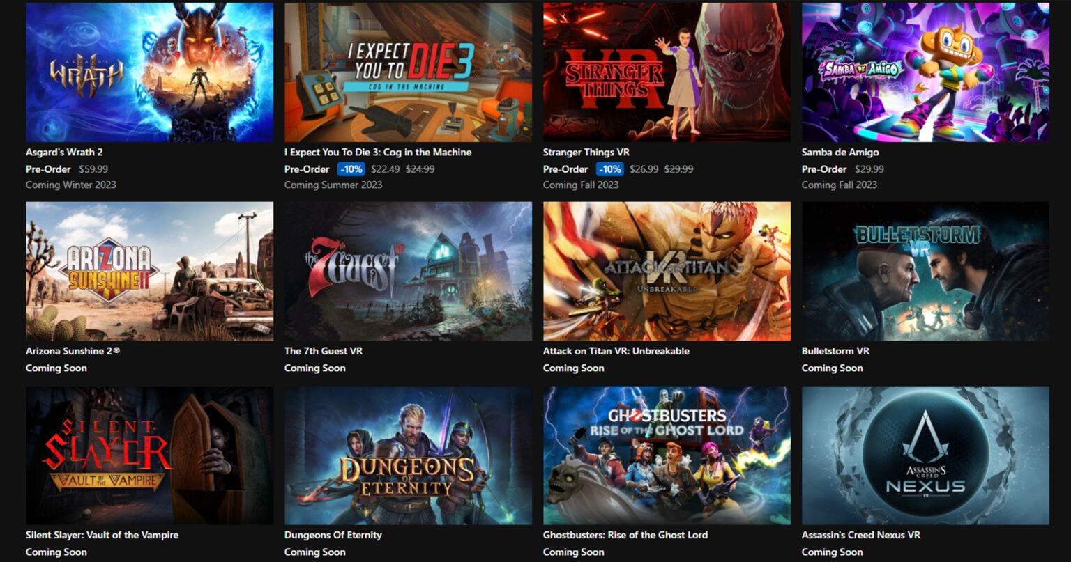 Meta Reveals a Lineup of 15+ New Games for Quest Headsets